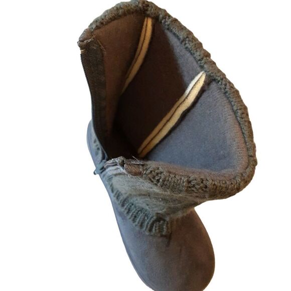 LITTLE GIRLS Boots Suede Cable Knit Fabric Rose Size 10 NWOT - Picture 11 of 13
